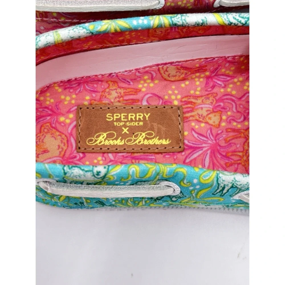 Sperry x‎ Brooks Brothers Boat Shoes Women 8 Colorful Floral Canvas Preppy Coas